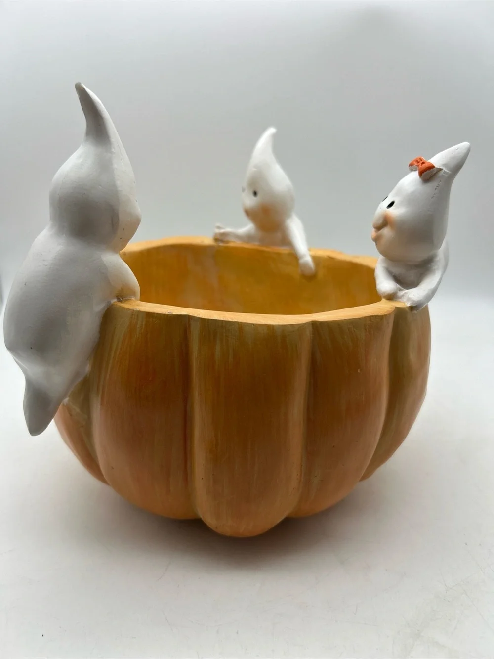 Toil and Trouble Halloween Jack O Lantern Pumpkin Candy Bowl Ghost Trio 8”x10” - Picture 12 of 13